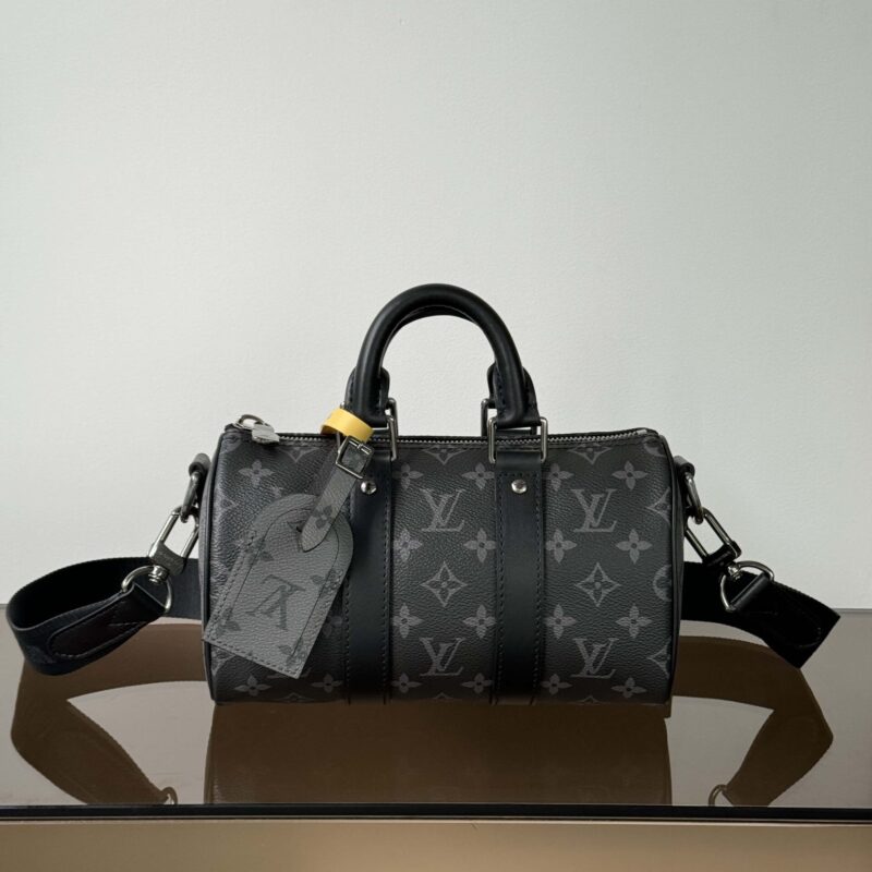 【特级原厂】  Keepall 25 手袋👜  型号: M46271黑花 动态芯片版