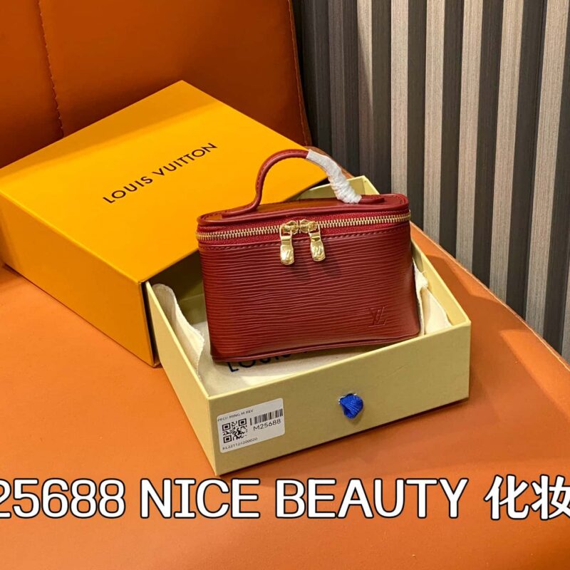 【原单精品】M25688酒红 水波纹迷你化妆包口红包 NICE BEAUTY 化妆包