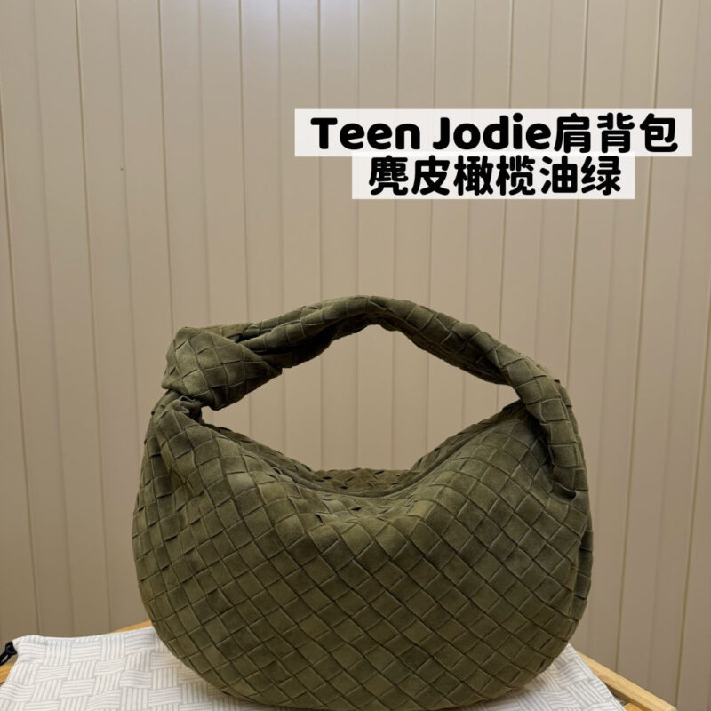 BV Teen Jodie肩背包 690225麂皮橄榄油绿