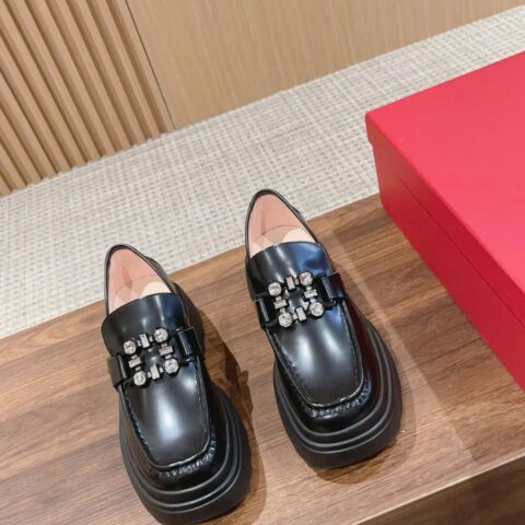 《顶级版本》Roger Vivier Wallaviv钻扣厚底系列乐福鞋