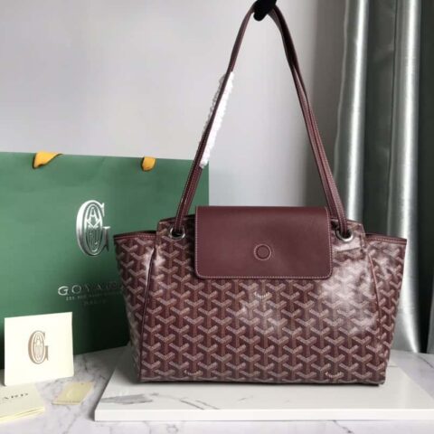 原厂皮料 Goyard Rouette鲁爱包 ROUETTE 小号包 酒红色