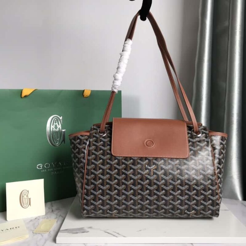 原厂皮料 Goyard Rouette鲁爱包 ROUETTE 小号包 棕色