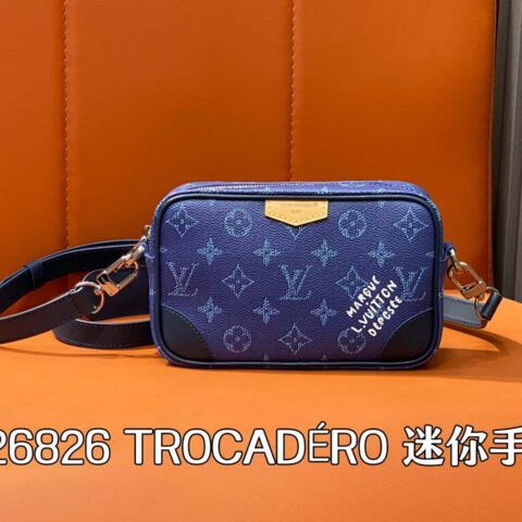 【原单精品】M26826蓝色 男包迷你邮差包 当季新款 TROCADÉRO 迷你手袋