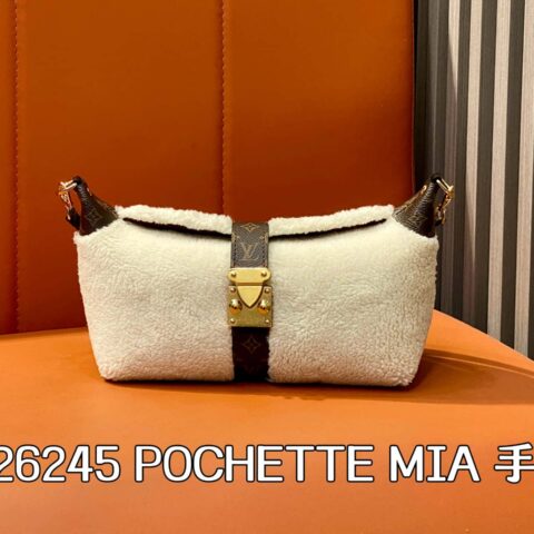 【原单精品】M26245老花 毛绒复古腋下包 当季新款 POCHETTE MIA 手袋
