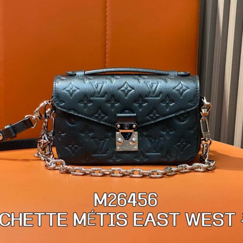 【原单精品】M26456珠光蓝 M22942全皮压花链条邮差包 POCHETTE MÉTIS EAST WEST 手袋