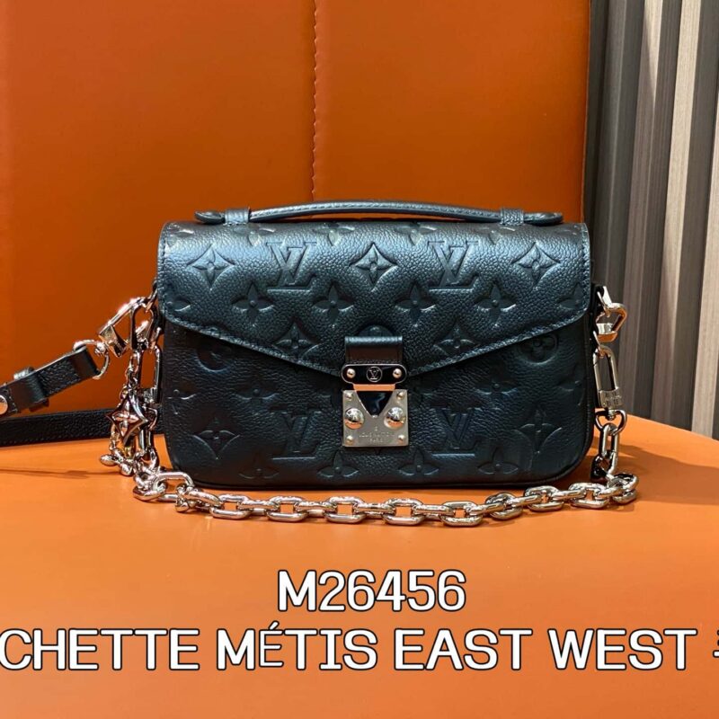 【原单精品】M26456珠光蓝 M22942全皮压花链条邮差包 POCHETTE MÉTIS EAST WEST 手袋
