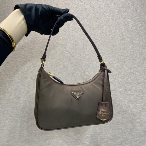 PRADA🎉升级版Hobo🎉1N204M金色五金🎉🎉 赭褐色