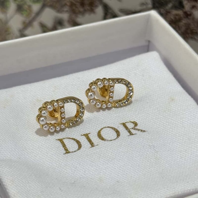 ☀️新款☑️DIOR迪奥CD珍珠带钻耳钉耳环 ☀️