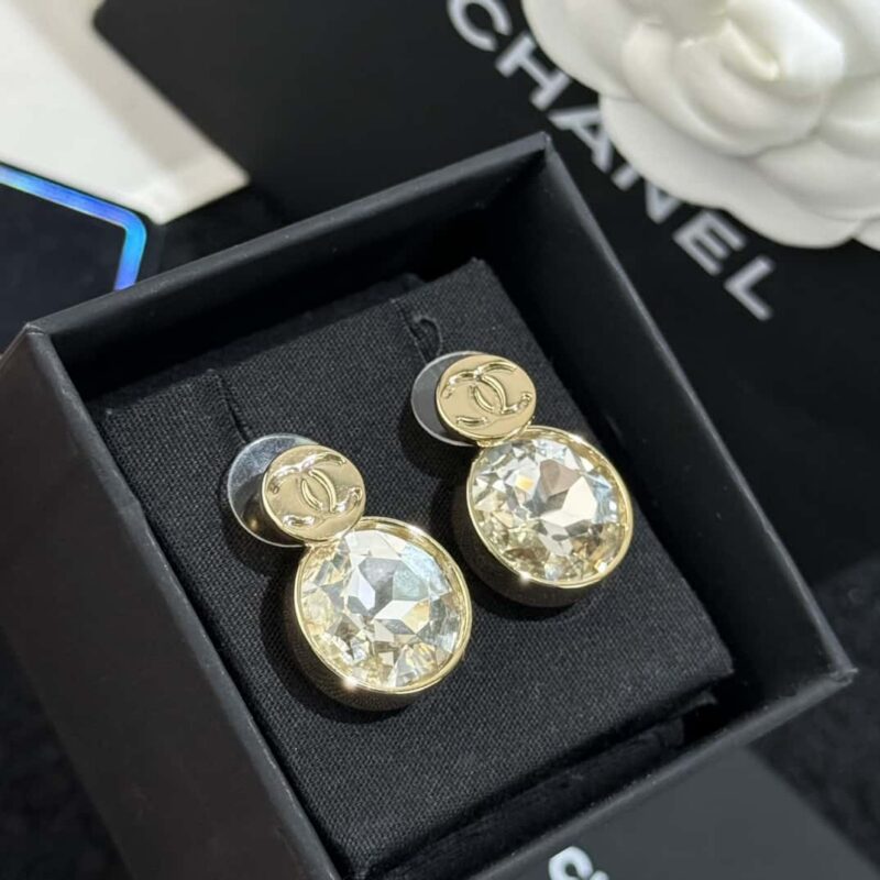 ❗️新品❗️☀️新款☑️ 香奈儿双C 25k 圆形镜面耳钉耳环 ☀️