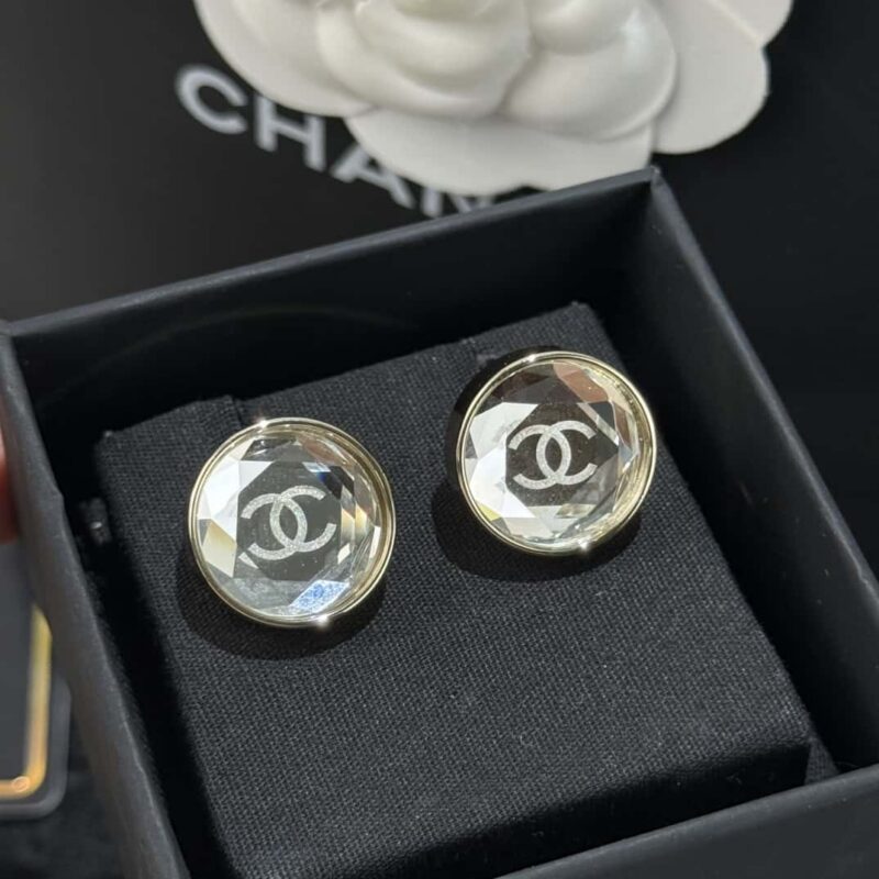 ❗️新品❗️ ☀️新款☑️ 香奈儿双C 25k 圆形镜面耳钉耳环 ☀️