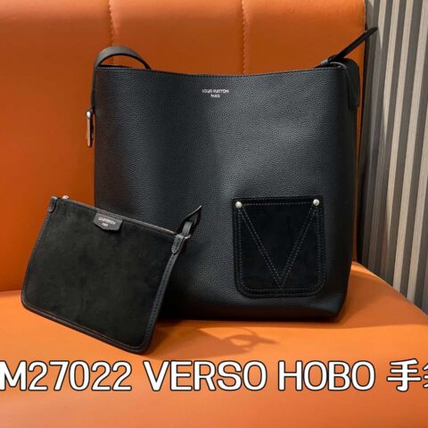 【原单精品】M27022黑色 全皮水桶包购物袋 当季新款 VERSO HOBO 手袋