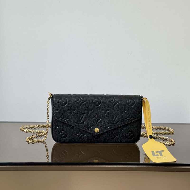 【特级原厂】 Pochette Felicie 链条包👜  型号: M82477黑色压花 动态芯片版