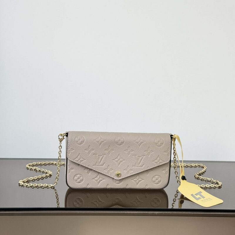 【特级原厂】Pochette Felicie 链条包👜 型号: M82609灰色压花 动态芯片版