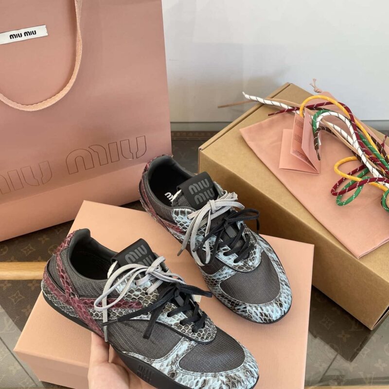 𝐌𝐢𝐮𝐌𝐢𝐮||缪缪𝟐𝟎𝟐𝟓蛇皮纹🐍印花拼接运动德训鞋‼️