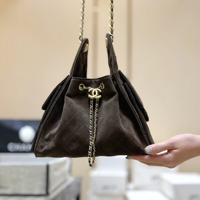 CHANEL 25k 25bag麂皮👜AS5293红棕色