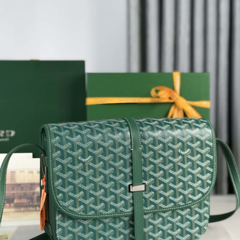 Goyard戈雅原厂皮 Belvédère肩背包020183-1大号 绿色