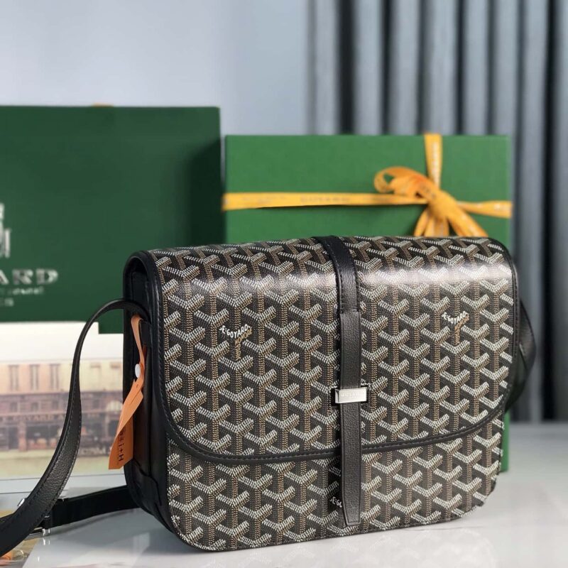 Goyard戈雅原厂皮 Belvédère肩背包020183-1大号 黑色