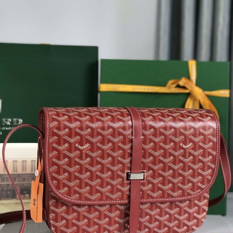 Goyard戈雅原厂皮 Belvédère肩背包020183-1大号 红色