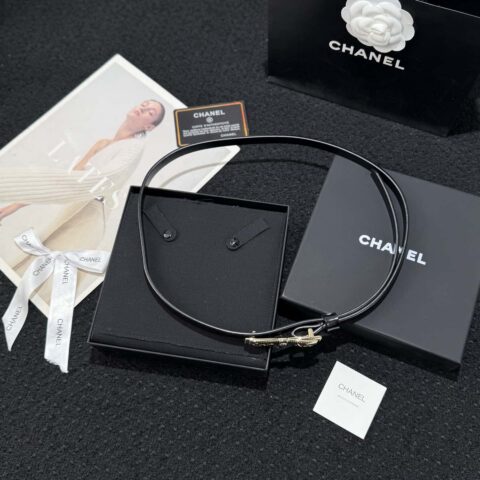 ❗️新品❗️香奈儿腰带腰链  ☀️新款☑️ 香奈儿双c 25k 黑皮蝴蝶结腰链腰带 ☀️