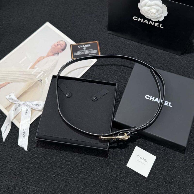 ❗️新品❗️香奈儿腰带腰链  ☀️新款☑️ 香奈儿双c 25k 黑皮蝴蝶结腰链腰带 ☀️