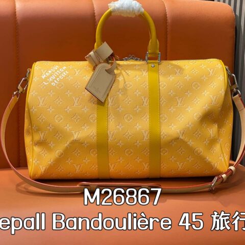 【原单精品】M26867黄色/丝印 45旅行袋Keepall Bandoulière 45 旅行袋
