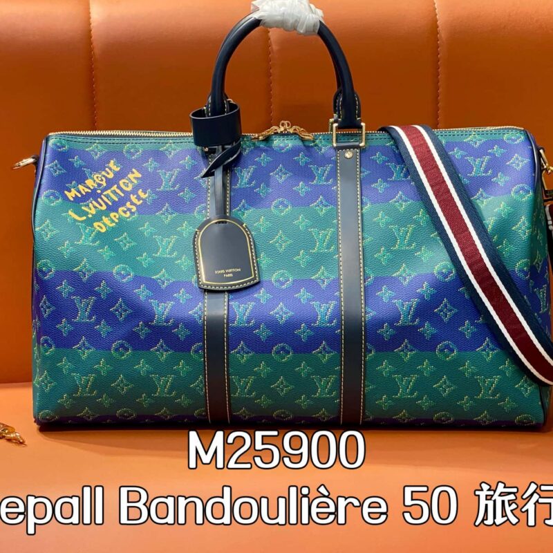 【原单精品】M25900蓝色渐变 50cm旅行袋 Keepall Bandoulière 50 旅行袋