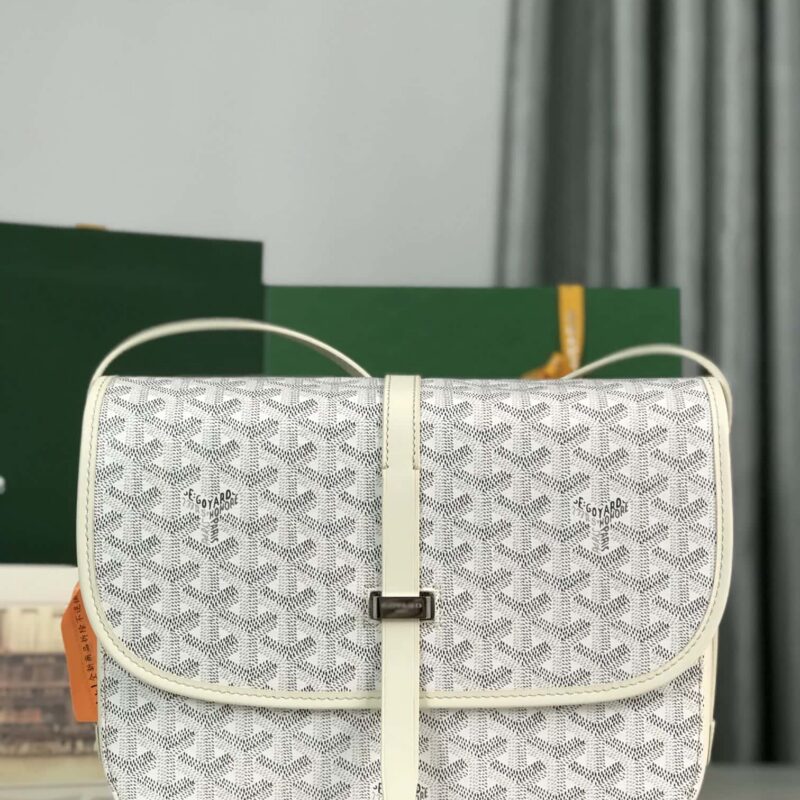 Goyard戈雅原厂皮 Belvédère肩背包020183-1大号 白色