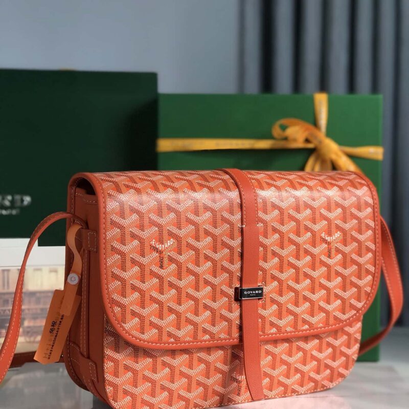 Goyard戈雅原厂皮 Belvédère肩背包020183-1大号 橙色
