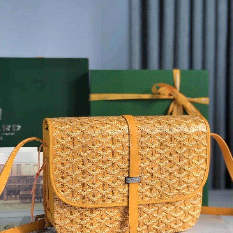Goyard戈雅原厂皮 Belvédère肩背包020183-1大号 黄色