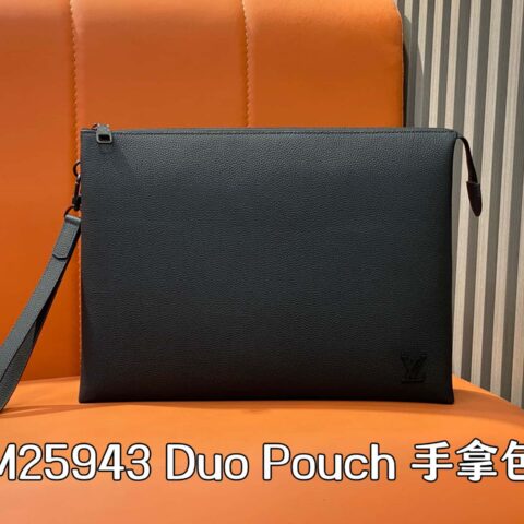【原单精品】M25943黑色 全皮手包手拿包 Duo Pouch 手拿包
