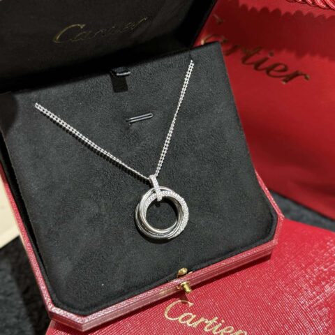 ❗新品❗链子长56cm（男女同款）☀卡地亚Cartier trinity黑陶瓷项链 ☀