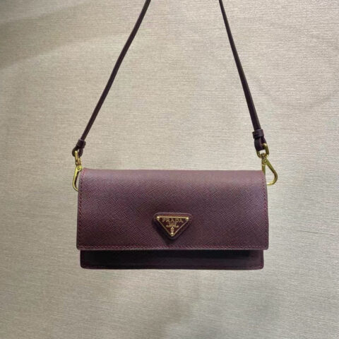 PRADA🎉新款迷你手袋🎉1NF059手机包🎉🎉波尔多红