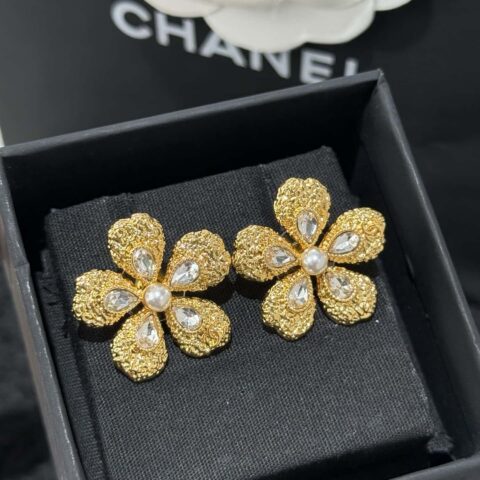 ❗️新品❗️ ☀️新款☑️ 香奈儿双C 26C 金色麦穗花朵耳钉耳环 ☀️