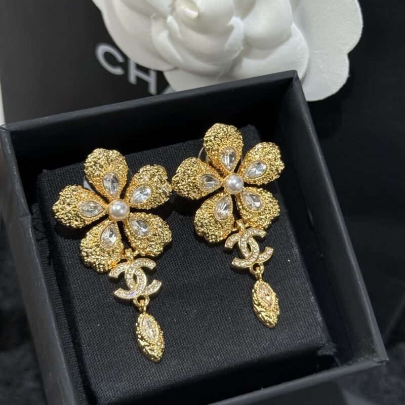 ❗️新品❗️ ☀️新款☑️ 香奈儿双C 26C 金色麦穗花朵马眼耳钉耳环 ☀️