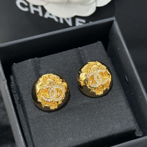 ❗️新品❗️  ☀️新款☑️ 香奈儿双C 26C 金色半圆耳钉耳环 ☀️