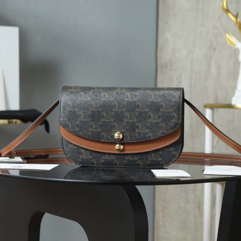 【特级品质 全钢五金】 级 Ce家 DUO饰带钱包 款号:110688花料棕