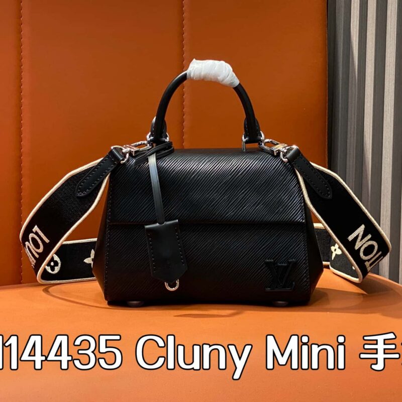 【原单精品】M14435黑色 水波纹手提包M58931黑白织带 Cluny Mini 手袋