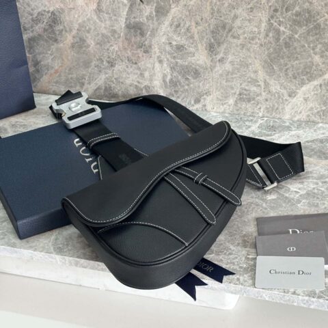 迪奥(顶级原单)DIOR马鞍包新色-纯黑色🐂皮