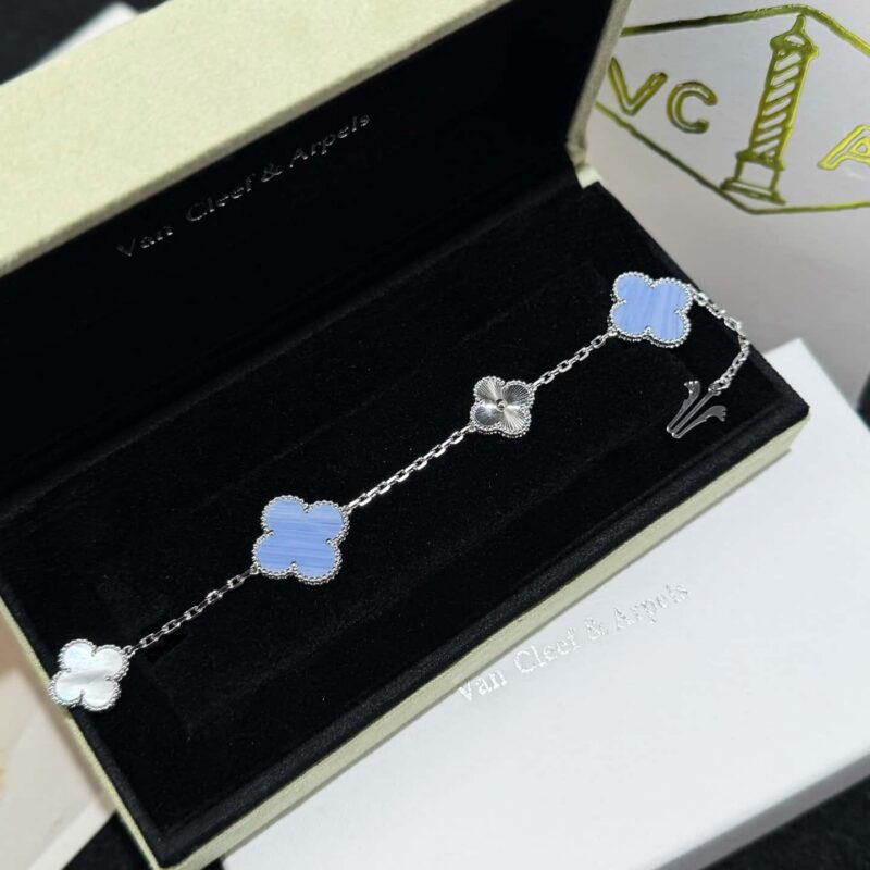 ❗️新品❗️ ☀️Van Cleef &Arpels 克雅宝Alhambra系列紫玉髓白金手链