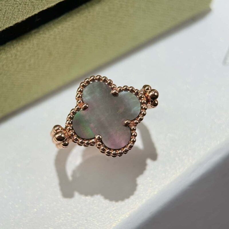 ❗️新品❗️ ☀️Van Cleef &Arpels 克雅宝Alhambra系列灰白贝母玫瑰金戒指 ☀