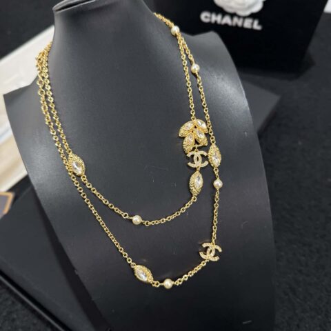 ❗️新品❗️  ☀️新款☑️ 香奈儿双C 26C 金色麦穗马眼钻毛衣链 ☀️