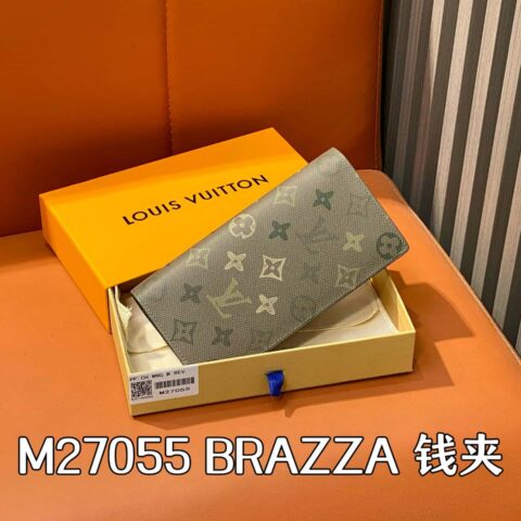 【原单精品】M27055军绿色 长款西装夹钱包 BRAZZA 钱夹