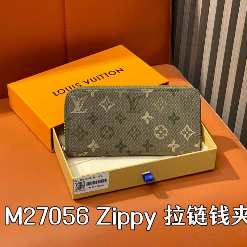 【原单精品】M27056军绿色 单拉链钱包 Zippy 拉链钱夹
