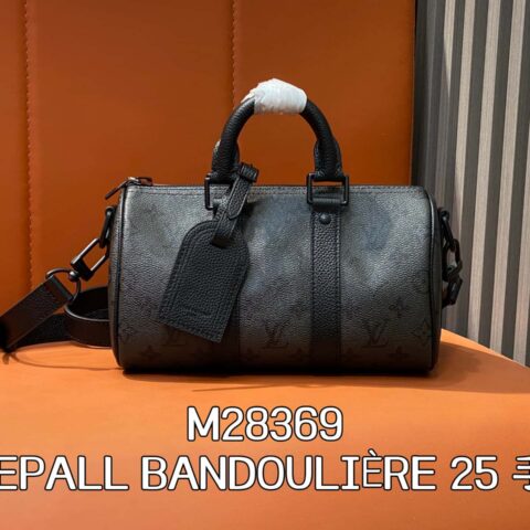 【原单精品】M28369灰花 男包speedy枕头包 KEEPALL BANDOULIÈRE 25 手袋