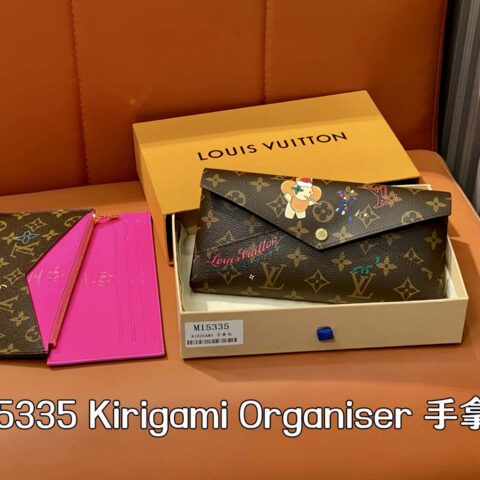 【原单精品】M15335老花玫红 圣诞款三件套 Kirigami Organiser 手拿包