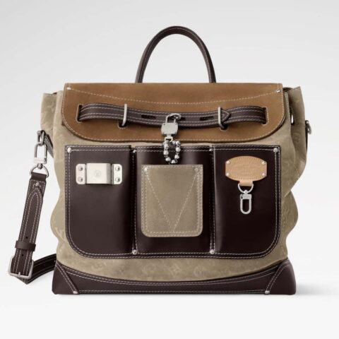 【原单精品】M26019拼色 全皮公文包 STEAMER 40 手袋