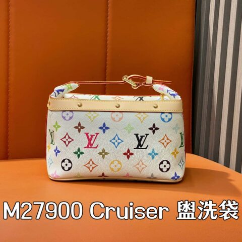 【原单精品】M27900白彩 村上隆化妆包洗漱包 Cruiser 盥洗袋