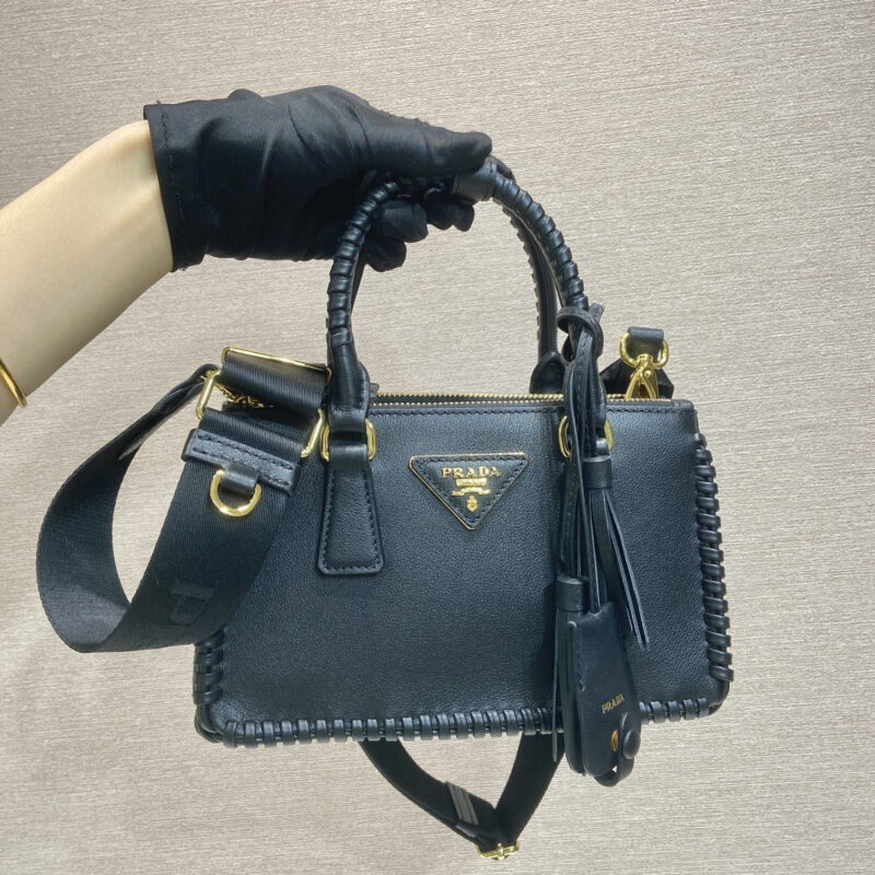 PRADA🎉编织mini杀手🎉1BA916双肩带🎉🎉黑色