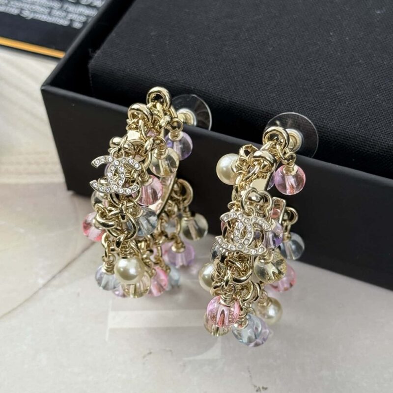 ☀️新款☑️ 香奈儿Chanel 26C 双c彩色水晶耳环耳钉