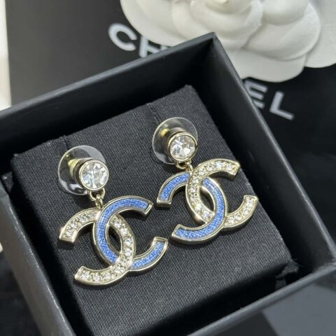 ❗️新品❗️ ☀️新款☑️ 香奈儿双C 26牛仔带钻耳钉耳环 ☀️
